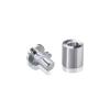 3/4'' Diameter X 3/4'' Barrel Length, Aluminum Rounded Head Standoffs, Shiny Anodized Finish Easy Fasten Standoff (For Inside / Outside use) [Required Material Hole Size: 7/16'']