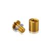 3/4'' Diameter X 3/4'' Barrel Length, Aluminum Rounded Head Standoffs, Gold Anodized Finish Easy Fasten Standoff (For Inside / Outside use) [Required Material Hole Size: 7/16'']