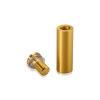 5/8'' Diameter X 1-3/4'' Barrel Length, Aluminum Rounded Head Standoffs, Gold Anodized Finish Easy Fasten Standoff (For Inside / Outside use) [Required Material Hole Size: 7/16'']