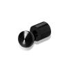 7/8'' Diameter X 3/4'' Barrel Length, Aluminum Rounded Head Standoffs, Black Anodized Finish Easy Fasten Standoff (For Inside / Outside use) [Required Material Hole Size: 7/16'']