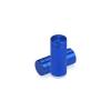 1/2'' Diameter X 1'' Barrel Length, Affordable Aluminum Standoffs, Blue Anodized Finish Easy Fasten Standoff (For Inside / Outside use) [Required Material Hole Size: 3/8'']