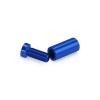 (Set of 4) 1/2'' Diameter X 1'' Barrel Length, Affordable Aluminum Standoffs, Blue Anodized Finish Standoff and (4) 2208Z Screw and (4) LANC1 Anchor for concrete/drywall (For Inside/Outside) [Required Material Hole Size: 3/8'']