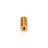 1/2'' Diameter X 1'' Barrel Length, Affordable Aluminum Standoffs, Gold Anodized Finish Easy Fasten Standoff (For Inside / Outside use) [Required Material Hole Size: 3/8'']