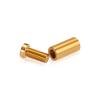 1/2'' Diameter X 1'' Barrel Length, Affordable Aluminum Standoffs, Gold Anodized Finish Easy Fasten Standoff (For Inside / Outside use) [Required Material Hole Size: 3/8'']