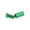 (Set of 4) 1/2'' Diameter X 1'' Barrel Length, Affordable Aluminum Standoffs, Green Anodized Finish Standoff and (4) 2208Z Screw and (4) LANC1 Anchor for concrete/drywall (For Inside/Outside) [Required Material Hole Size: 3/8'']