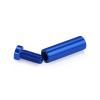 (Set of 4) 1/2'' Diameter X 1-1/2'' Barrel Length, Affordable Aluminum Standoffs, Blue Anodized Finish Standoff and (4) 2208Z Screw and (4) LANC1 Anchor for concrete/drywall (For Inside/Outside) [Required Material Hole Size: 3/8'']