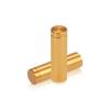 (Set of 4) 1/2'' Diameter X 1-1/2'' Barrel Length, Affordable Aluminum Standoffs, Gold Anodized Finish Standoff and (4) 2208Z Screw and (4) LANC1 Anchor for concrete/drywall (For Inside/Outside) [Required Material Hole Size: 3/8'']