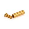 1/2'' Diameter X 1-1/2'' Barrel Length, Affordable Aluminum Standoffs, Gold Anodized Finish Easy Fasten Standoff (For Inside / Outside use) [Required Material Hole Size: 3/8'']