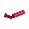 (Set of 4) 1/2'' Diameter X 1-1/2'' Barrel Length, Affordable Aluminum Standoffs, Cherry Red Anodized Finish Standoff and (4) 2208Z Screw and (4) LANC1 Anchor for concrete/drywall (For Inside/Outside) [Required Material Hole Size: 3/8'']