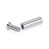 (Set of 4) 1/2'' Diameter X 1-1/2'' Barrel Length, Affordable Aluminum Standoffs, Silver Anodized Finish Standoff and (4) 2208Z Screw and (4) LANC1 Anchor for concrete/drywall (For Inside/Outside) [Required Material Hole Size: 3/8'']