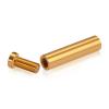 (Set of 4) 1/2'' Diameter X 2'' Barrel Length, Affordable Aluminum Standoffs, Gold Anodized Finish Standoff and (4) 2208Z Screw and (4) LANC1 Anchor for concrete/drywall (For Inside/Outside) [Required Material Hole Size: 3/8'']