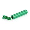 (Set of 4) 1/2'' Diameter X 2'' Barrel Length, Affordable Aluminum Standoffs, Green Anodized Finish Standoff and (4) 2208Z Screw and (4) LANC1 Anchor for concrete/drywall (For Inside/Outside) [Required Material Hole Size: 3/8'']