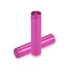 (Set of 4) 1/2'' Diameter X 2'' Barrel Length, Affordable Aluminum Standoffs, Rosy Pink Anodized Finish Standoff and (4) 2208Z Screw and (4) LANC1 Anchor for concrete/drywall (For Inside/Outside) [Required Material Hole Size: 3/8'']