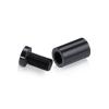 5/8'' Diameter X 1'' Barrel Length, Affordable Aluminum Standoffs, Black Anodized Finish Easy Fasten Standoff (For Inside / Outside use) [Required Material Hole Size: 7/16'']