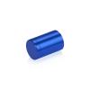 5/8'' Diameter X 1'' Barrel Length, Affordable Aluminum Standoffs, Blue Anodized Finish Easy Fasten Standoff (For Inside / Outside use) [Required Material Hole Size: 7/16'']