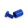 (Set of 4) 5/8'' Diameter X 1'' Barrel Length, Affordable Aluminum Standoffs, Blue Anodized Finish Standoff and (4) 2208Z Screw and (4) LANC1 Anchor for concrete/drywall (For Inside/Outside) [Required Material Hole Size: 7/16'']