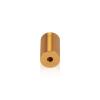 5/8'' Diameter X 1'' Barrel Length, Affordable Aluminum Standoffs, Gold Anodized Finish Easy Fasten Standoff (For Inside / Outside use) [Required Material Hole Size: 7/16'']