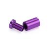 (Set of 4) 5/8'' Diameter X 1'' Barrel Length, Affordable Aluminum Standoffs, Purple Anodized Finish Standoff and (4) 2208Z Screw and (4) LANC1 Anchor for concrete/drywall (For Inside/Outside) [Required Material Hole Size: 7/16'']