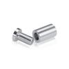 5/8'' Diameter X 1'' Barrel Length, Affordable Aluminum Standoffs, Silver Anodized Finish Easy Fasten Standoff (For Inside / Outside use) [Required Material Hole Size: 7/16'']