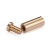 (Set of 4) 5/8'' Diameter X 1-1/2'' Barrel Length, Affordable Aluminum Standoffs, Champagne Anodized Finish Standoff and (4) 2208Z Screw and (4) LANC1 Anchor for concrete/drywall (For Inside/Outside) [Required Material Hole Size: 7/16'']