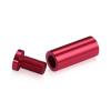 (Set of 4) 5/8'' Diameter X 1-1/2'' Barrel Length, Affordable Aluminum Standoffs, Cherry Red Anodized Finish Standoff and (4) 2208Z Screw and (4) LANC1 Anchor for concrete/drywall (For Inside/Outside) [Required Material Hole Size: 7/16'']