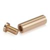 (Set of 4) 5/8'' Diameter X 2'' Barrel Length, Affordable Aluminum Standoffs, Champagne Anodized Finish Standoff and (4) 2208Z Screw and (4) LANC1 Anchor for concrete/drywall (For Inside/Outside) [Required Material Hole Size: 7/16'']