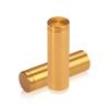 5/8'' Diameter X 2'' Barrel Length, Affordable Aluminum Standoffs, Gold Anodized Finish Easy Fasten Standoff (For Inside / Outside use) [Required Material Hole Size: 7/16'']