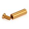 5/8'' Diameter X 2'' Barrel Length, Affordable Aluminum Standoffs, Gold Anodized Finish Easy Fasten Standoff (For Inside / Outside use) [Required Material Hole Size: 7/16'']