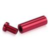 5/8'' Diameter X 2'' Barrel Length, Affordable Aluminum Standoffs, Cherry Red Anodized Finish Easy Fasten Standoff (For Inside / Outside use) [Required Material Hole Size: 7/16'']