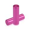 (Set of 4) 5/8'' Diameter X 2'' Barrel Length, Affordable Aluminum Standoffs, Rosy Pink Anodized Finish Standoff and (4) 2208Z Screw and (4) LANC1 Anchor for concrete/drywall (For Inside/Outside) [Required Material Hole Size: 7/16'']