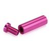 (Set of 4) 5/8'' Diameter X 2'' Barrel Length, Affordable Aluminum Standoffs, Rosy Pink Anodized Finish Standoff and (4) 2208Z Screw and (4) LANC1 Anchor for concrete/drywall (For Inside/Outside) [Required Material Hole Size: 7/16'']