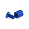 3/4'' Diameter X 3/4'' Barrel Length, Affordable Aluminum Standoffs, Blue Anodized Finish Easy Fasten Standoff (For Inside / Outside use) [Required Material Hole Size: 7/16'']