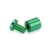 (Set of 4) 3/4'' Diameter X 3/4'' Barrel Length, Affordable Aluminum Standoffs, Green Anodized Finish Standoff and (4) 2216Z Screws and (4) LANC1 Anchors for concrete/drywall (For Inside/Outside) [Required Material Hole Size: 7/16'']