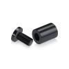 3/4'' Diameter X 1'' Barrel Length, Affordable Aluminum Standoffs, Black Anodized Finish Easy Fasten Standoff (For Inside / Outside use) [Required Material Hole Size: 7/16'']