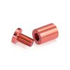 (Set of 4) 3/4'' Diameter X 1'' Barrel Length, Affordable Aluminum Standoffs, Copper Anodized Finish Standoff and (4) 2216Z Screws and (4) LANC1 Anchors for concrete/drywall (For Inside/Outside) [Required Material Hole Size: 7/16'']