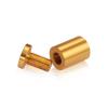 (Set of 4) 3/4'' Diameter X 1'' Barrel Length, Affordable Aluminum Standoffs, Gold Anodized Finish Standoff and (4) 2216Z Screws and (4) LANC1 Anchors for concrete/drywall (For Inside/Outside) [Required Material Hole Size: 7/16'']