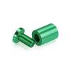 3/4'' Diameter X 1'' Barrel Length, Affordable Aluminum Standoffs, Green Anodized Finish Easy Fasten Standoff (For Inside / Outside use) [Required Material Hole Size: 7/16'']