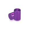 (Set of 4) 3/4'' Diameter X 1'' Barrel Length, Affordable Aluminum Standoffs, Purple Anodized Finish Standoff and (4) 2216Z Screws and (4) LANC1 Anchors for concrete/drywall (For Inside/Outside) [Required Material Hole Size: 7/16'']