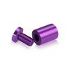 (Set of 4) 3/4'' Diameter X 1'' Barrel Length, Affordable Aluminum Standoffs, Purple Anodized Finish Standoff and (4) 2216Z Screws and (4) LANC1 Anchors for concrete/drywall (For Inside/Outside) [Required Material Hole Size: 7/16'']