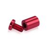 3/4'' Diameter X 1'' Barrel Length, Affordable Aluminum Standoffs, Cherry Red Anodized Finish Easy Fasten Standoff (For Inside / Outside use) [Required Material Hole Size: 7/16'']