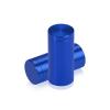 (Set of 4) 3/4'' Diameter X 1-1/2'' Barrel Length, Affordable Aluminum Standoffs, Blue Anodized Finish Standoff and (4) 2216Z Screws and (4) LANC1 Anchors for concrete/drywall (For Inside/Outside) [Required Material Hole Size: 7/16'']