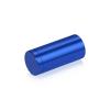 (Set of 4) 3/4'' Diameter X 1-1/2'' Barrel Length, Affordable Aluminum Standoffs, Blue Anodized Finish Standoff and (4) 2216Z Screws and (4) LANC1 Anchors for concrete/drywall (For Inside/Outside) [Required Material Hole Size: 7/16'']