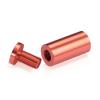 (Set of 4) 3/4'' Diameter X 1-1/2'' Barrel Length, Affordable Aluminum Standoffs, Copper Anodized Finish Standoff and (4) 2216Z Screws and (4) LANC1 Anchors for concrete/drywall (For Inside/Outside) [Required Material Hole Size: 7/16'']