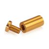 3/4'' Diameter X 1-1/2'' Barrel Length, Affordable Aluminum Standoffs, Gold Anodized Finish Easy Fasten Standoff (For Inside / Outside use) [Required Material Hole Size: 7/16'']