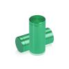 (Set of 4) 3/4'' Diameter X 1-1/2'' Barrel Length, Affordable Aluminum Standoffs, Green Anodized Finish Standoff and (4) 2216Z Screws and (4) LANC1 Anchors for concrete/drywall (For Inside/Outside) [Required Material Hole Size: 7/16'']
