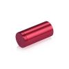 (Set of 4) 3/4'' Diameter X 1-1/2'' Barrel Length, Affordable Aluminum Standoffs, Cherry Red Anodized Finish Standoff and (4) 2216Z Screws and (4) LANC1 Anchors for concrete/drywall (For Inside/Outside) [Required Material Hole Size: 7/16'']