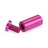 (Set of 4) 3/4'' Diameter X 1-1/2'' Barrel Length, Affordable Aluminum Standoffs, Rosy Pink Anodized Finish Standoff and (4) 2216Z Screws and (4) LANC1 Anchors for concrete/drywall (For Inside/Outside) [Required Material Hole Size: 7/16'']