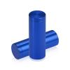 3/4'' Diameter X 2'' Barrel Length, Affordable Aluminum Standoffs, Blue Anodized Finish Easy Fasten Standoff (For Inside / Outside use) [Required Material Hole Size: 7/16'']