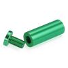 3/4'' Diameter X 2'' Barrel Length, Affordable Aluminum Standoffs, Green Anodized Finish Easy Fasten Standoff (For Inside / Outside use) [Required Material Hole Size: 7/16'']