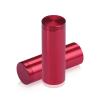 (Set of 4) 3/4'' Diameter X 2'' Barrel Length, Affordable Aluminum Standoffs, Cherry Red Anodized Finish Standoff and (4) 2216Z Screws and (4) LANC1 Anchors for concrete/drywall (For Inside/Outside) [Required Material Hole Size: 7/16'']